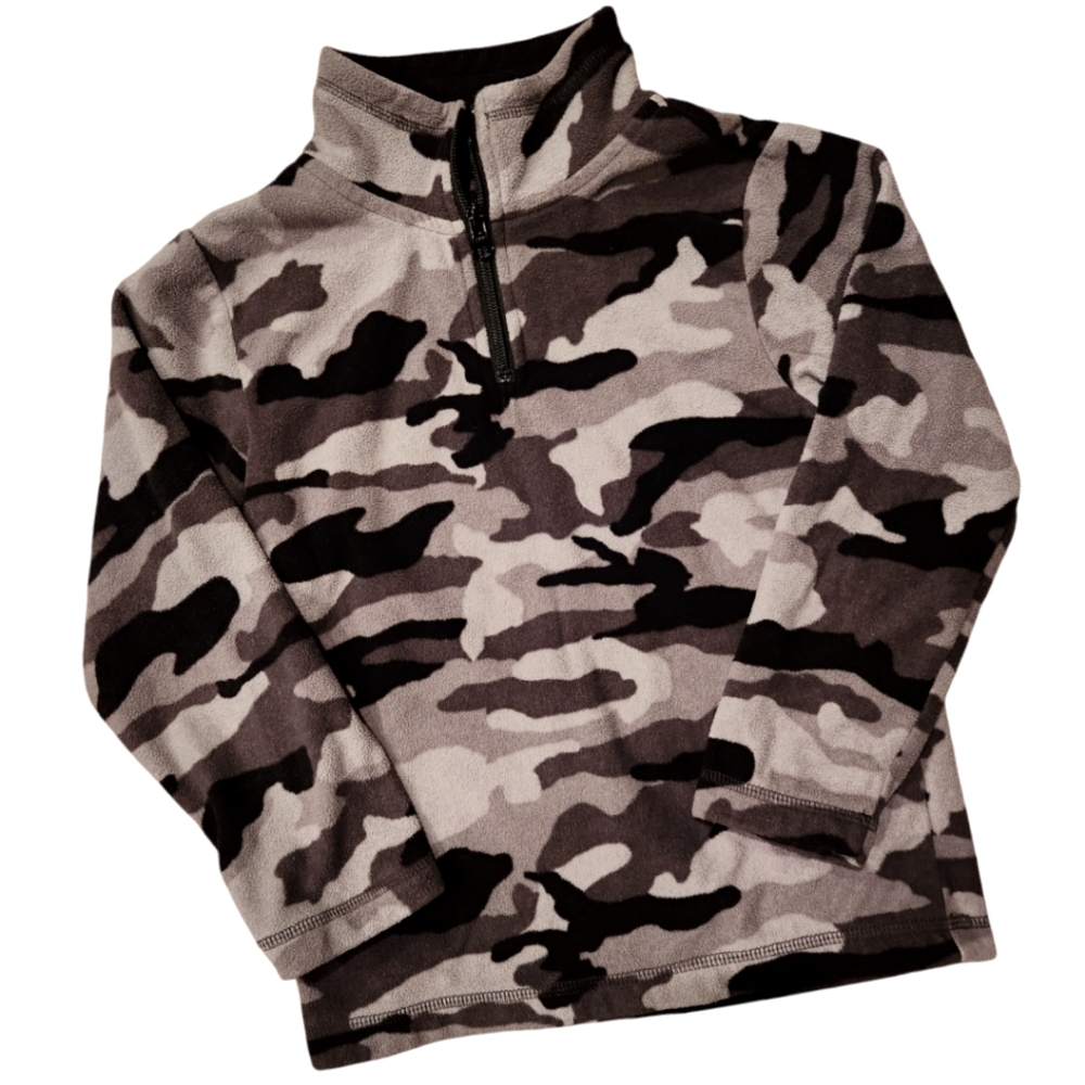 NWT The Children’s Place Boys Camo Glacier Fleece Half Zip Pullover - steamboat